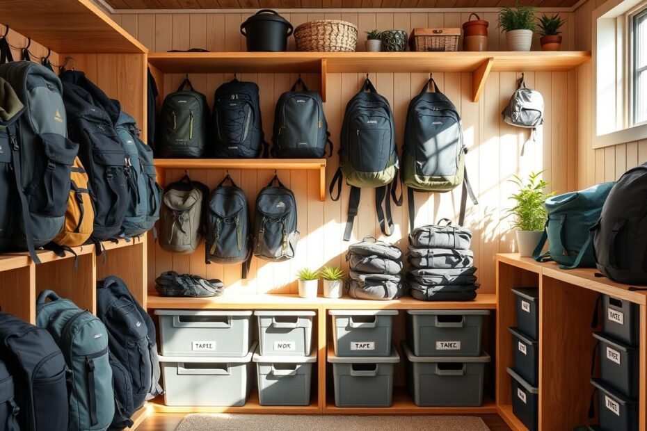 how to store backpacks