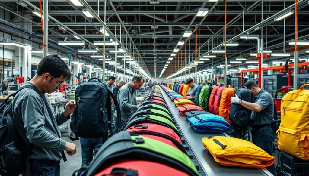 Backpack manufacturing quality control