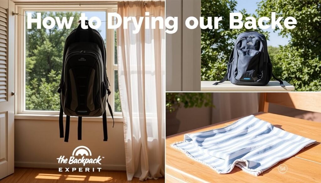 Drying backpack techniques