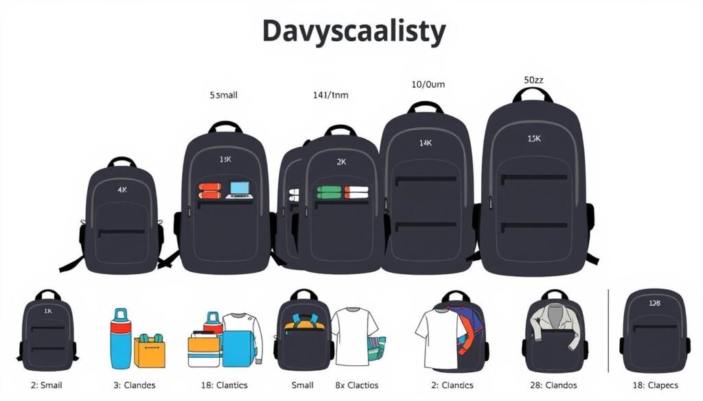 daypack capacity chart