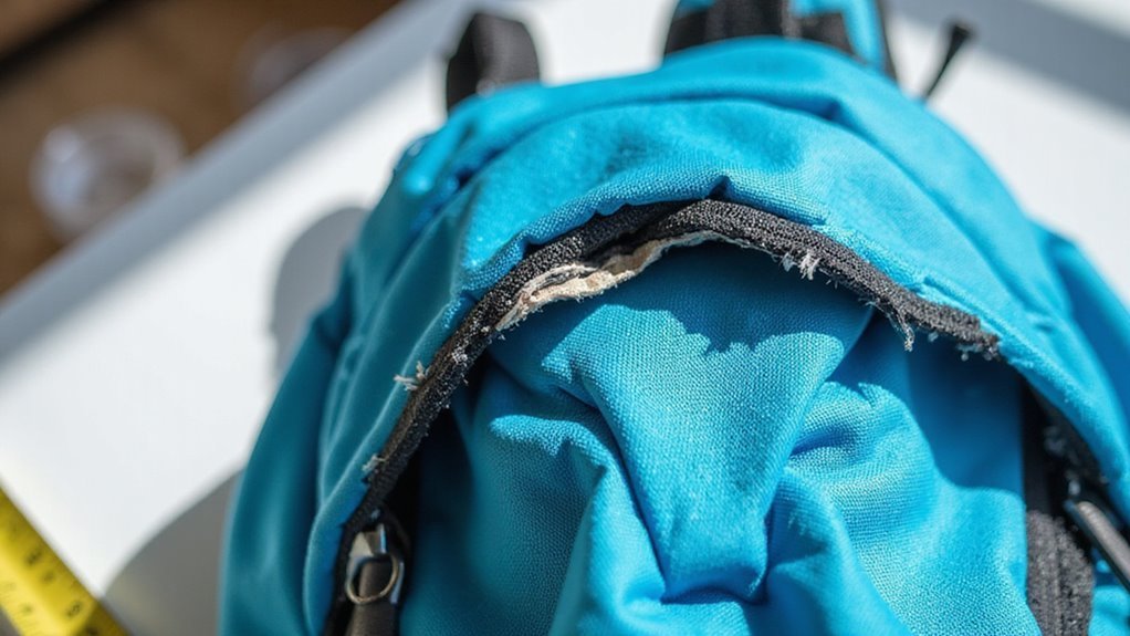 assessing backpack strap damage