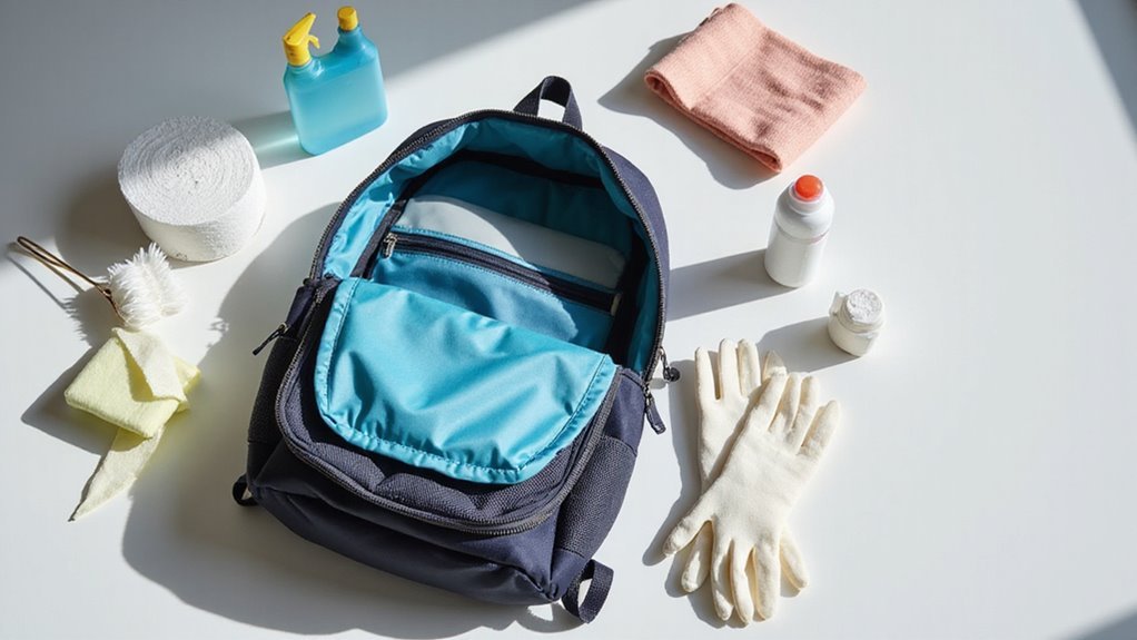 backpack cleaning preparation steps