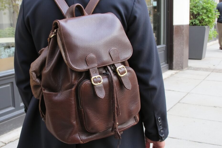 leather backpack for commuting