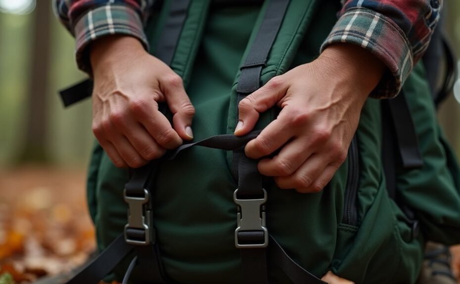 adjusting backpack strap length