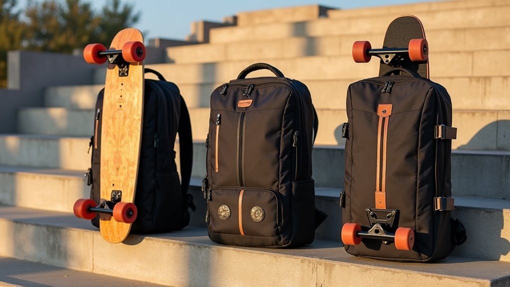 diverse skateboard backpack options