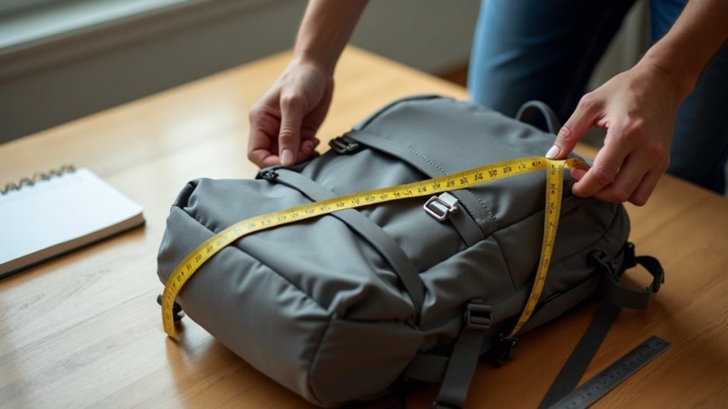measuring backpack dimensions accurately
