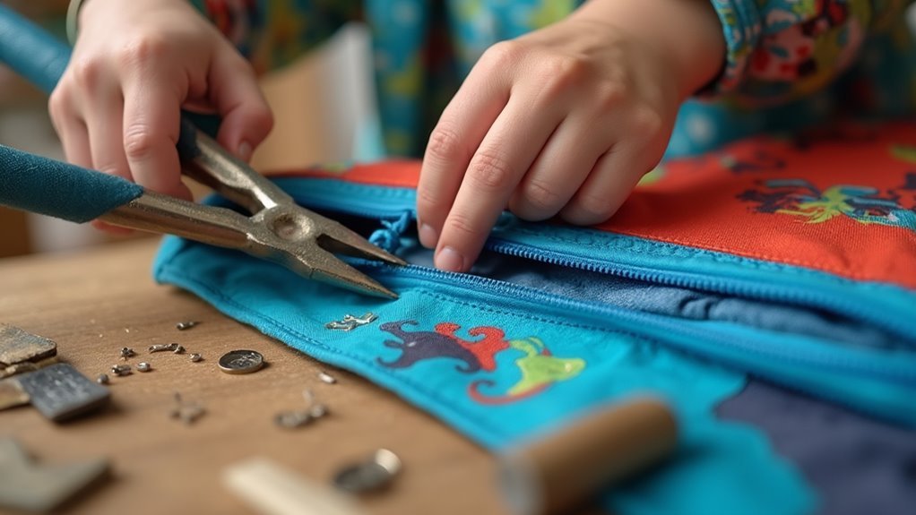 secure zipper stopper permanently