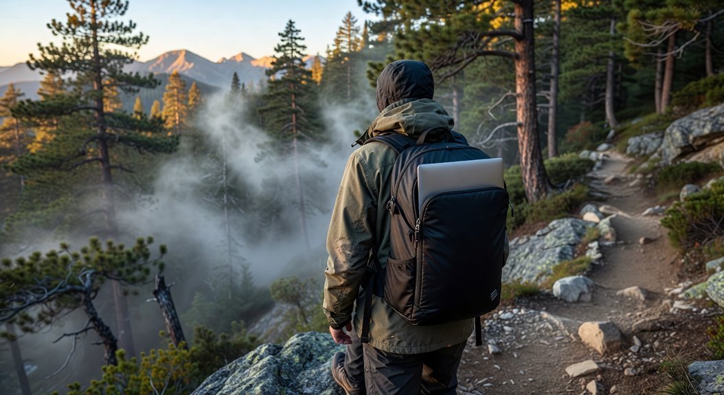 seven travel backpacks with padded laptop sleeves